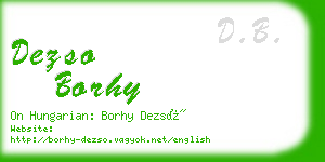 dezso borhy business card